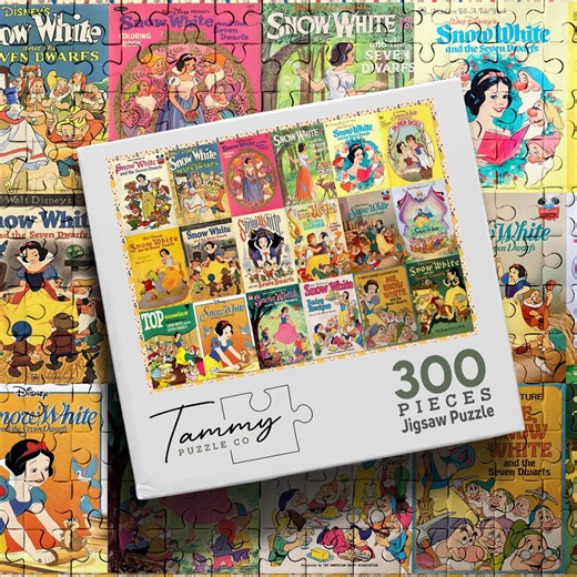 Snow White Puzzle – Vintage Disney Snow White and the Seven Dwarfs Collage Art – Retro Fairytale Poster Style - Etsy