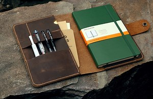 Personalized Leather A5 Planner Cover With Pen Holder, Custom Leather Cover for A5 Notebook Journal U12-MA505NC - Etsy