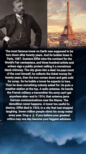The Eiffel Tower Was Meant to Be Destroyed 😱 | Gustave Eiffel’s Incredible Story