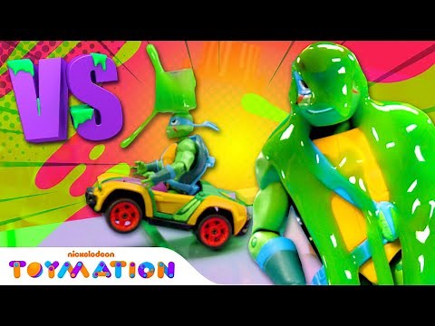 Turtle vs. Turtle in Slime Challenge TMNT Style! | Nickelodeon Versus #1 | Toymation Games
