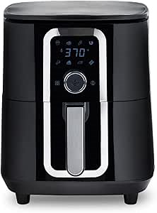 Aria Teflon-Free 7 Qt. Premium Ceramic Air Fryer with Recipe Book, Black