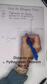 8th 9.5 Finding distance using the Pythagorean Theorem #distance #pythagoreantheorem