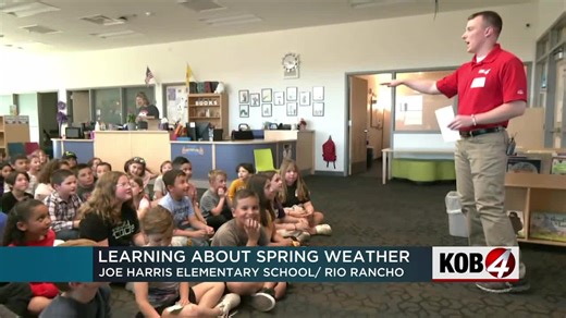 Meteorologist Brandon Richards visits Joe Harris Elementary