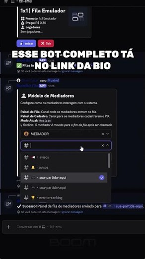 como criar fila de mediadores #ffapostado #botdiscordfilas #botdefilasdiscord #botfilas