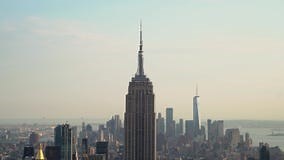 Scenic View of New York City Skyline Featuring Empire State Building Stock Video - Video of american, skyline: 349051925