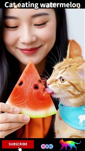 🐈Cat eating watermelon🍉