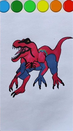 How To Draw Dinosaur Spider-Man#spiderman #drawings #art #howtodraw #spiderman4 #shorts #coloring