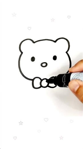 CUTE Bear Drawing Easy 🐻💕 #drawingshorts #drawing