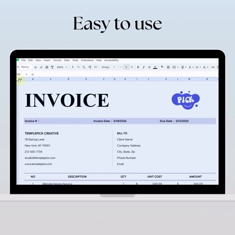 Freelancer Invoice Template | Editable & Fillable Invoice PDF | Service Business Billing, Instant Download - Etsy