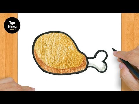 #34 ​How to Draw a Fried Chicken - Easy Drawing Tutorial