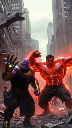 thenos or Red hulk Vs titan # shorts#aistory ai vedo#aistory