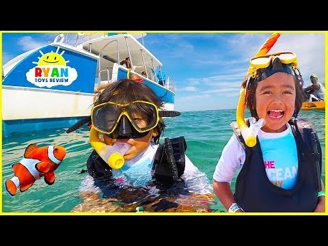 Ryan Snorkeling for the first time with underwater ocean animals!!!