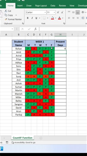 46K views · 300 reactions | Attendance Count in Excel  #exceltips #exceltricks #exceltutorial #explore | computernotion | Facebook