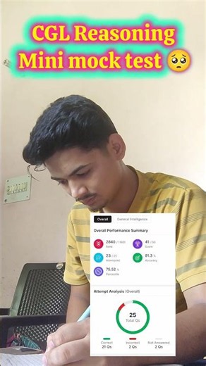 Ssc cgl reasoning mini mock test🥺 | ssc cgl mock test | ssc cgl mock test analysis | #cgl #cgl2026