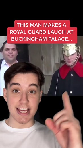 Man Making Royal Guard Laugh at Buckingham Palace