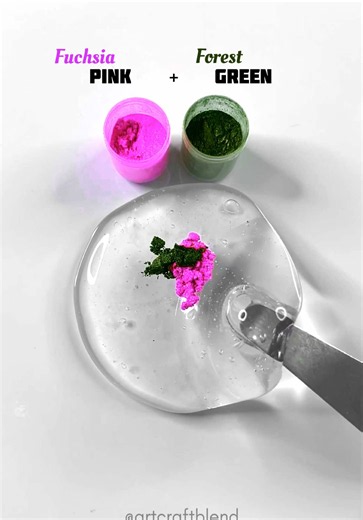 Satisfying Color Mixing: Fuchsia Pink & Forest Green Blend
