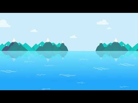 2D ANIMATED SEA AND MOUNTAINS CARTOON BACKGROUND FREE [HD VIDEO]