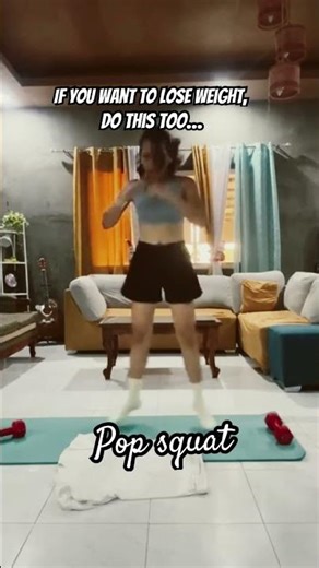 One pf the most tiring workout, pop squat! #homeworkout #motivation #fullbodyworkout