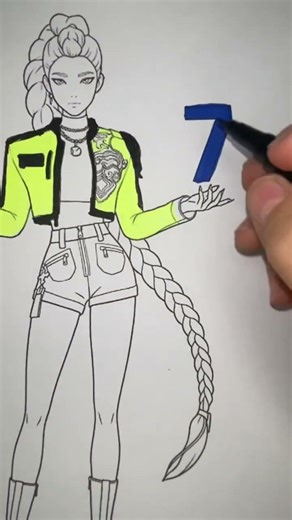 Six 6️⃣ Seven 7️⃣ #art #kpop #drawing #coloringadventure #sketch #artist #coloring