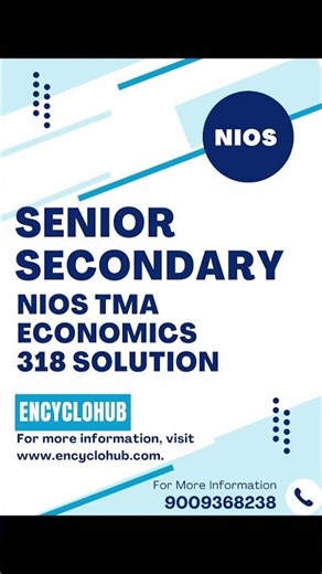 NIOS ECONOMICS 318 SOLVED TMA SESSION 2026 | NIOS #niostma #nios