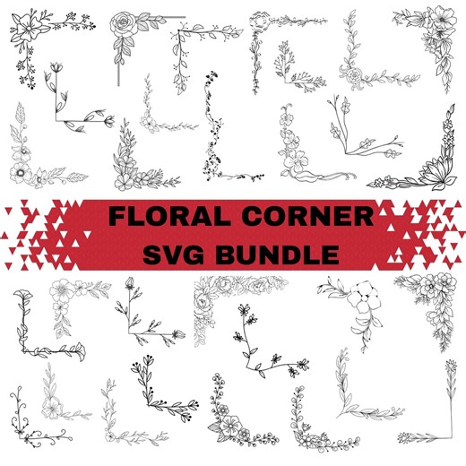 Floral Corner SVG Bundle: Decorative Page Corner,border Frames,digital Files (instant Download) - Etsy