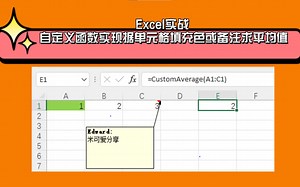 Excel实战 自定义函数实现根据单元格填充色或备注求平均值