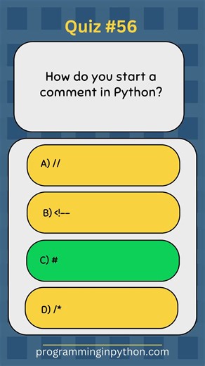 Python Quiz 56 - What's the Answer? - Quiz #56 #python #shorts #quiz #codingchallenge