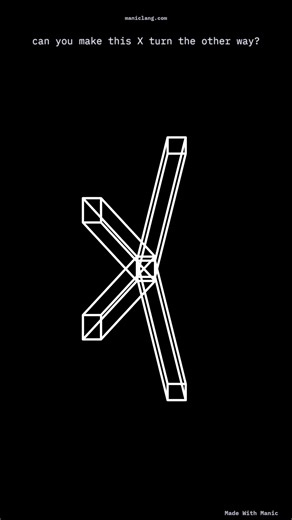Can You Make This X Turn the Other Way? — manic