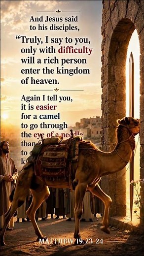 It is easier for a camel to go through the eye of a needle than for a rich... | #Matthew 19