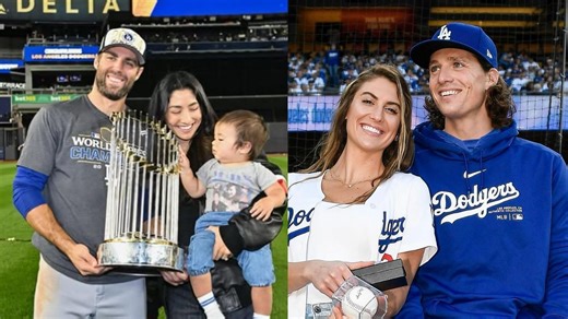 Tyler Glasnow's girlfriend Meghan turns heads in denim jumpsuit, takes plunge with Dodgers pitcher for Chris Taylor & wife Mary's charity event