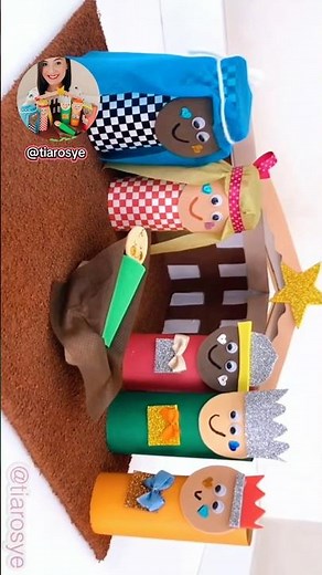 How to make a simple paper nativity scene 🤏😍 #diy #christmas #childrensministry