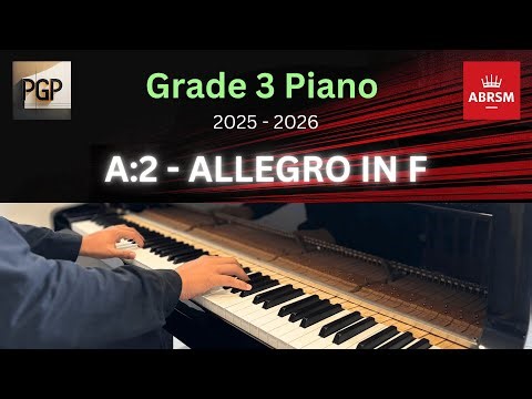 ALLEGRO IN F by Mozart | ABRSM 2025 & 2026 Grade 3 A2 Piano Tutorial