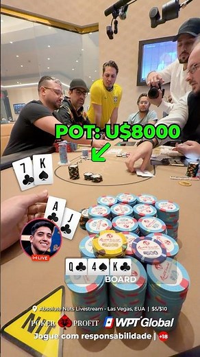 Mão BIZARRA em Pote de U$8000 Dólares em Las Vegas 🇺🇸🔥 #Poker #Allin #Vegas