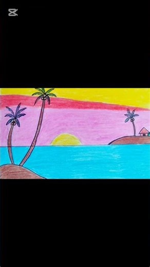 Sunset Scenery with Pencil Colors 🌅✨”#drawing