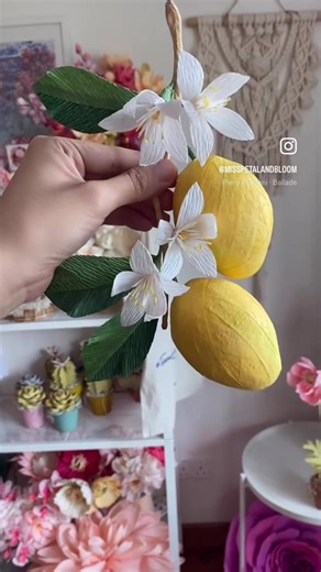 Crepe paper lemons! #paperflowers #crepepaperflowers