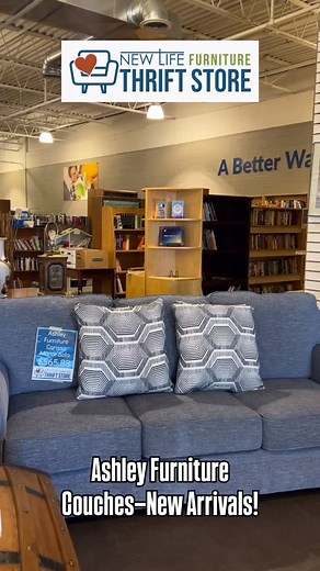 Name a better deal on brand-new couches from @ashleyfurniturecompany—you can’t. Nothing beats our prices: we have them for under $600 each. 🛋️ Get your favorite today 🛍️, and grab some decor to match. Don’t forget, all of your purchases directly support @cincyfurniturebank’s mission to furnish the homes of people overcoming devastating circumstances. 💛 | New Life Furniture Thrift Store