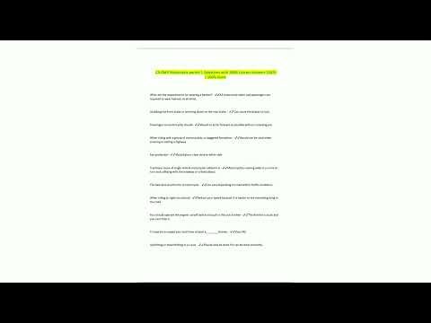 CA DMV Motorcycle permit Questions with 100 Correct Answers 2025 100 Score51