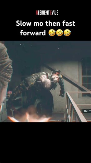 Slow motion then fast forwad. That's sick! 🤣 #gameplay #gaming #consolegamer #gameplay #re3 #shorts