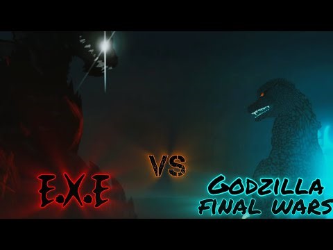 E.X.E (my oc) vs Godzilla (final wars) [dc2 | Battle | Horror]