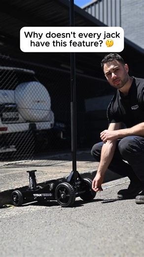 "The jack is quite heavy, is it easy to move"? Read below to see how we solved this problem 👇 Here's the problem with heavy-duty jacks: They need to be built tough to handle 4x4s, tractors, and serious lifting work...but that means they're a pain to wrestle around your garage or worksite. Until now. The Titan Terrain Lever Lock changes everything: One foot press → handle locks in place → rolls like a shopping trolley ✓ Move it one-handed – No more awkward shuffling with a loose handle flopping 