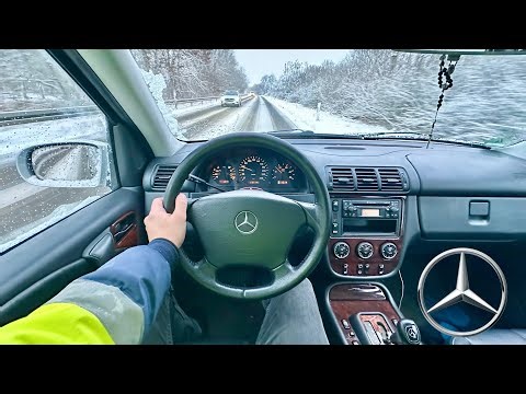 MERCEDES W163 ML270 CDI 5-CYLINDER DIESEL SOUND CHECK AND POV DRIVE ON THE SNOWY DAY ❄️❄️