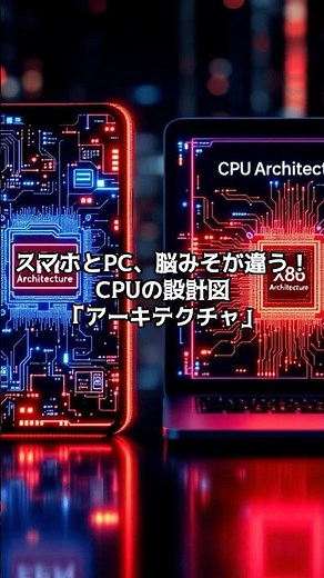 【PC雑学】スマホとPC、脳みそが違う！CPUの設計図「アーキテクチャ」#解説 #CPUアーキテクチャ #スマホとPCの違い