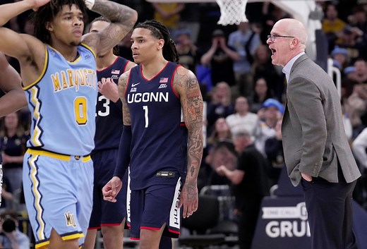 Watch UConn coach Dan Hurley bump official at end of game vs Marquette