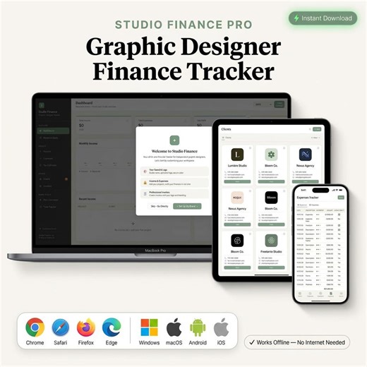 Graphic Designer Finance Tracker | Income Expenses Clients Invoices Tax Time Tracker | Freelancer Business Dashboard Template - Etsy