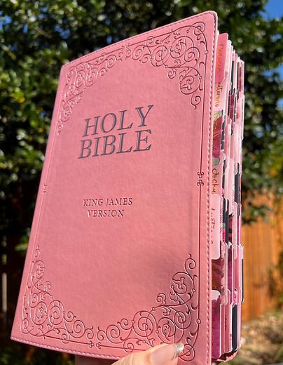 Pink KJV Bible Giant Print With Rose Floral Pre-applied Tabs - Etsy