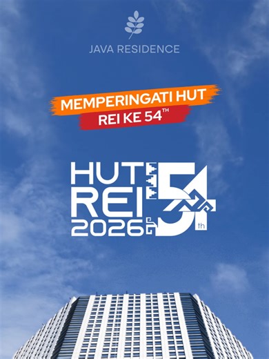 Segenap keluarga Java Residence mengucapkan Selamat HUT REI ke-54! 🎉 Di usia yang ke-54 ini, semoga REI tetap solid bagi para pengembang dalam menghadirkan hunian berkualitas bagi seluruh masyarakat Indonesia. Java Residence bangga dapat terus bersinergi dan berkomitmen untuk terus berinovasi dalam menghadirkan hunian berkualitas. Mari bersama-sama mewujudkan mimpi setiap keluarga untuk memiliki hunian impian yang nyaman dan bernilai. #HUTREI54 #REI2026 #RealEstateIndonesia #JavaResidence