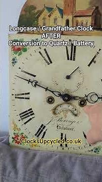 Longcase / Grandfather Clock Dial AFTER Conversion to battery / quartz movements