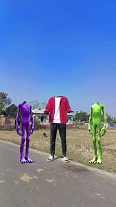 3.1K views · 22 reactions | Purple and green alien and me correct head matching funny magical video | #shorts #viral #vfx | Nabadwip Roy | Facebook