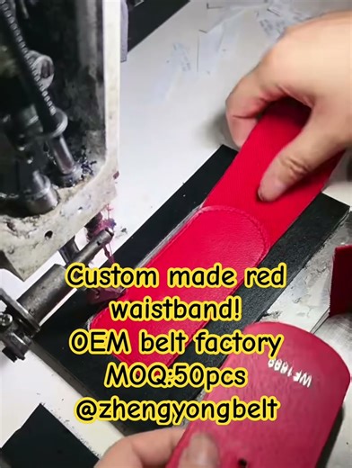 Custom made red waistband belts #belt #waistband #beltmaking #beltfactory #custommade #redbelt #oem