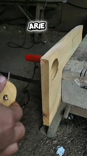 Make a hole with hand drill #wood #woodworking #woodworker #reels #diy #fyp | Arie